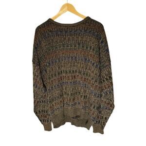 Gianfranco Ruffini Sweater Men’s XL Acrylic Grandpa Vintage Turkey Crewneck 3D